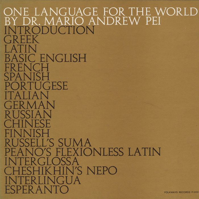 One Language for the World