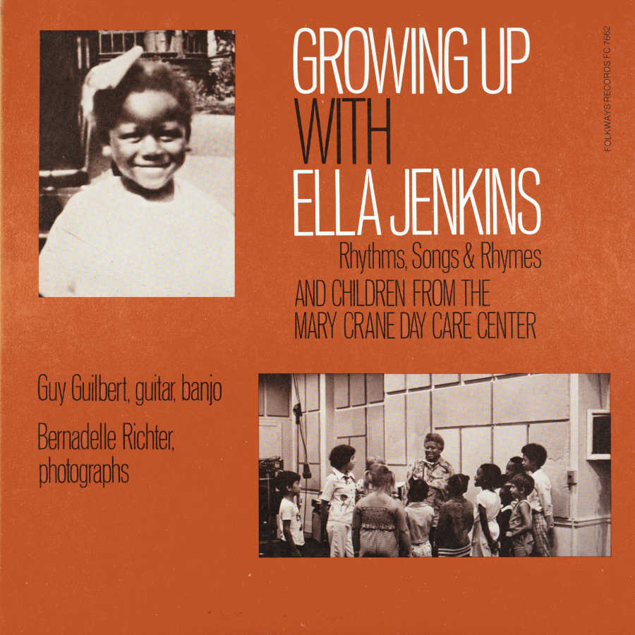 Growing Up with Ella Jenkins vinyl LP artwork.