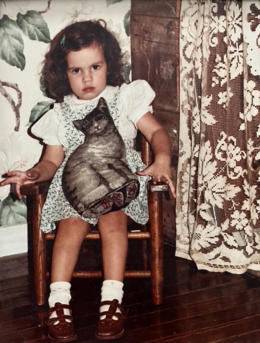 Sarah with stuffed cat