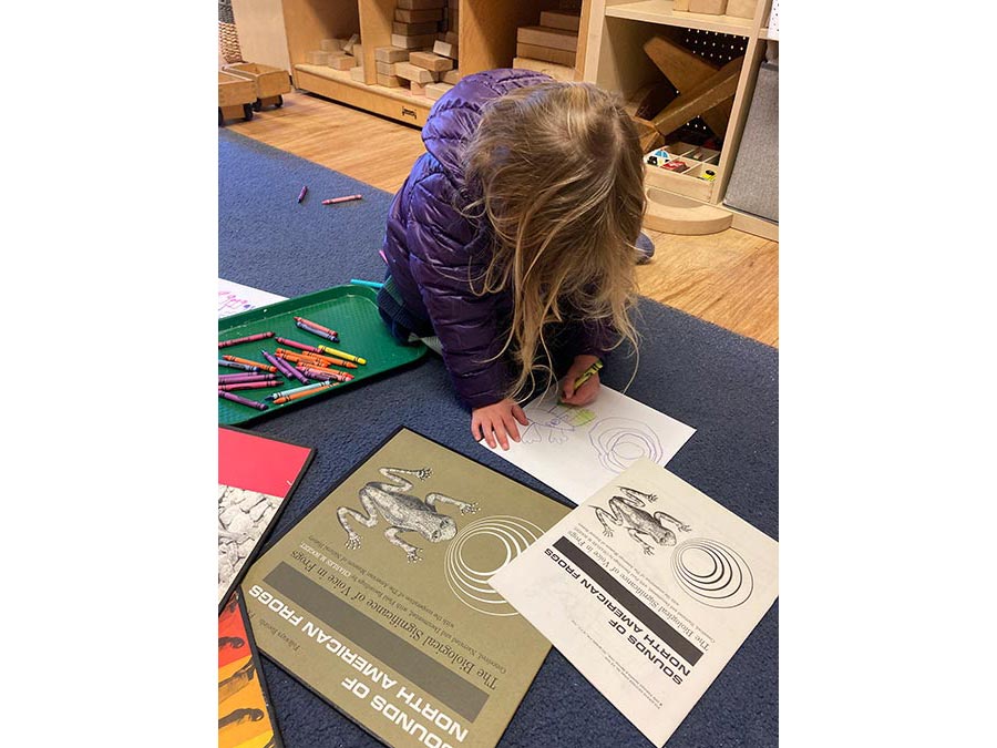 Elementary school children exploring Folkways records in the classroom. Photo by Greg Gardner.