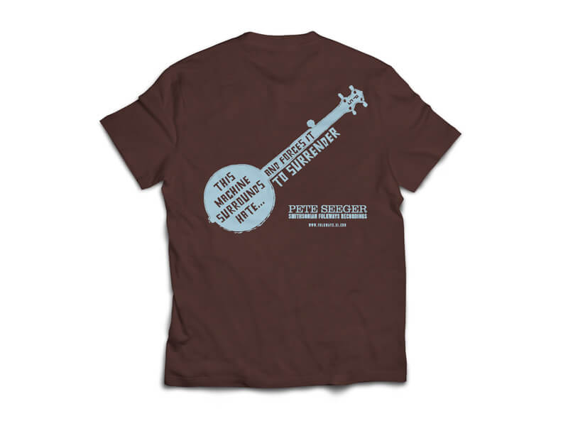 Woody Guthrie/Pete Seeger T-Shirt Front in Dark Chocolate