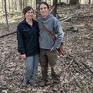 Anna Plattner and Justin Wexler of American Ginseng Pharm are always looking for ways that New York landowners may take pride in their property while still turning out needed profits. They work on many acres of leased forest land to create habitats suitable for a cash crop of ginseng, which may sustain families for generation. Photo by Morgan Thapa